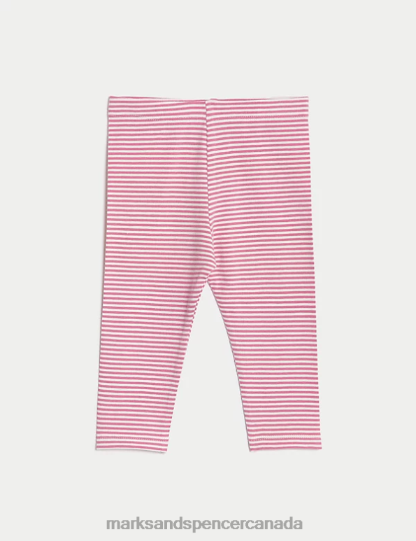 Marks and Spencer Canada - Baby Multi Clothing Marks & Spencer 3pk Cotton Rich Striped Leggings 20VTD7669