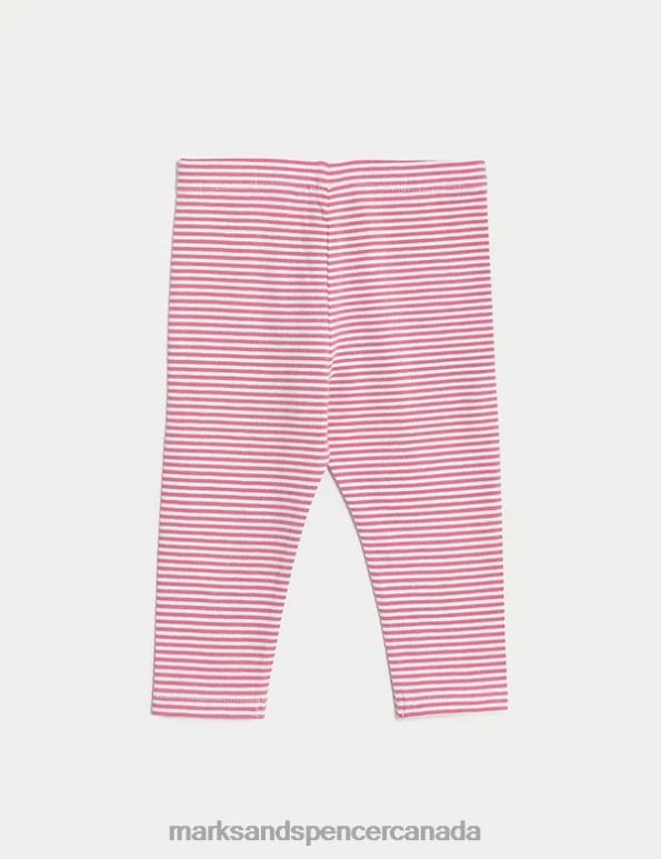Marks and Spencer Canada - Baby Multi Clothing Marks & Spencer 3pk Cotton Rich Striped Leggings 20VTD7669