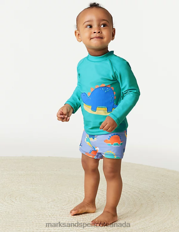 Baby Aqua Mix Clothing Marks & Spencer 3pc Dinosaur Swim Outfit 20VTD7583 - Marks and Spencer online