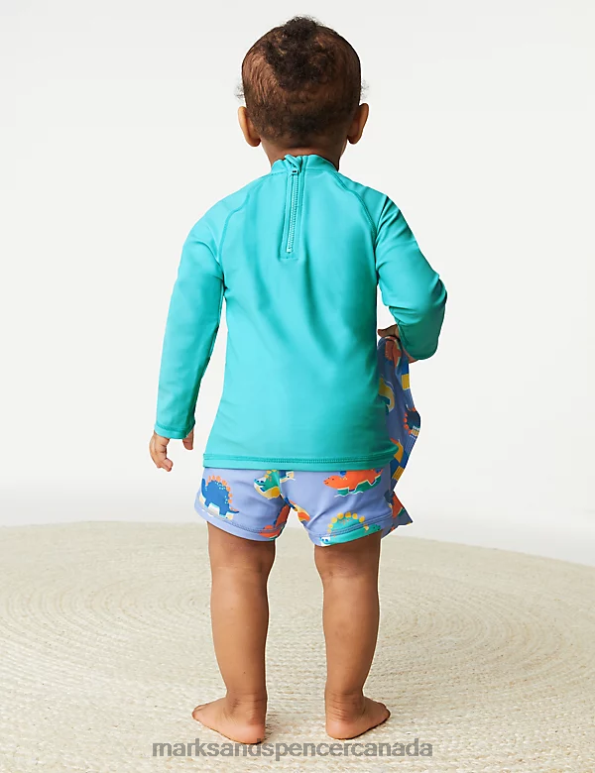 Baby Aqua Mix Clothing Marks & Spencer 3pc Dinosaur Swim Outfit 20VTD7583 - Marks and Spencer online
