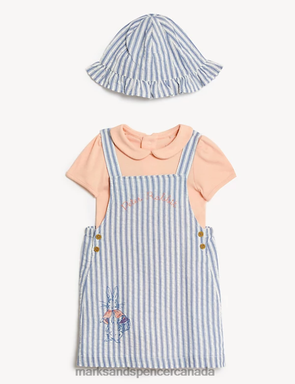 Marks and Spencer Canada - Baby Blue Mix Clothing Marks & Spencer 3pc Pure Cotton Peter Rabbit Outfit 20VTD7668