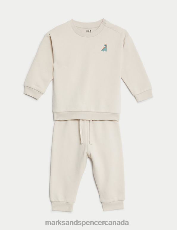 Marks and Spencer Canada - Baby Calico Clothing Marks & Spencer 2pc Cotton Rich Sweater and Jogger Outfit 20VTD7590