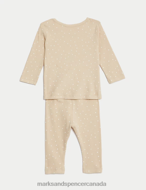 Marks and Spencer sale - Baby Dark Almond Clothing Marks & Spencer 2pc Cotton Rich Spot Outfit 20VTD7335
