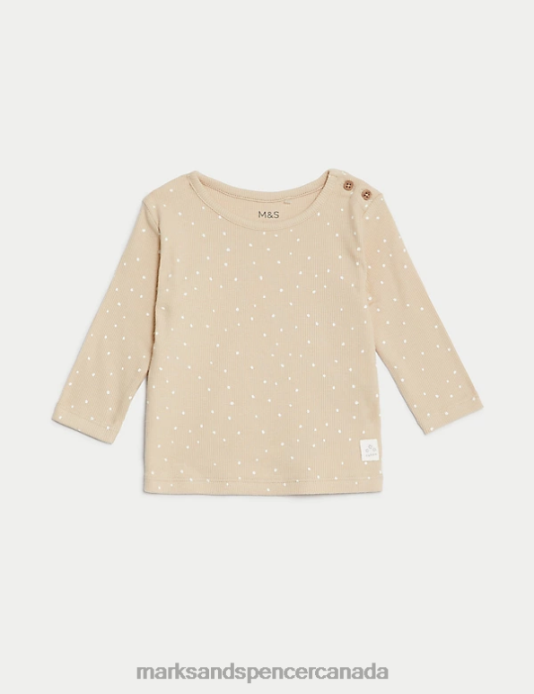 Marks and Spencer sale - Baby Dark Almond Clothing Marks & Spencer 2pc Cotton Rich Spot Outfit 20VTD7335