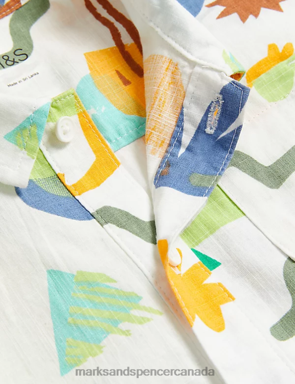 Baby Denim Mix Clothing Marks & Spencer 2pc Pure Cotton Abstract Print Outfit 20VTD7396 - Marks and Spencer Canada locations