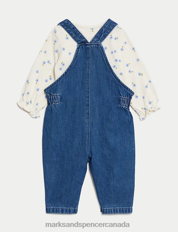 Marks and Spencer sale - Baby Denim Mix Clothing Marks & Spencer 2pc Pure Cotton Floral Outfit 20VTD7690