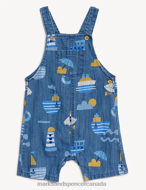 Marks and Spencer Canada - Baby Denim Mix Clothing Marks & Spencer 2pc Pure Cotton Printed Outfit 20VTD7330