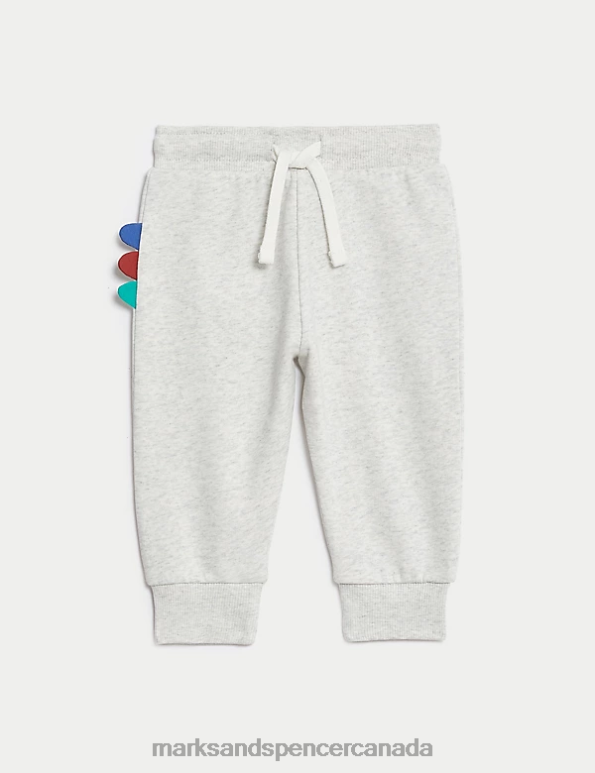 Baby Grey Marl Clothing Marks & Spencer 2pc Cotton Rich Dinosaur Outfit 20VTD7274 - Marks and Spencer online