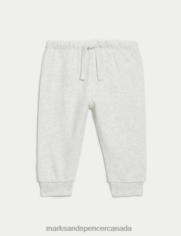 Baby Grey Marl Clothing Marks & Spencer 2pc Cotton Rich Sweater and Jogger Outfit 20VTD7589 - Marks and Spencer outlet