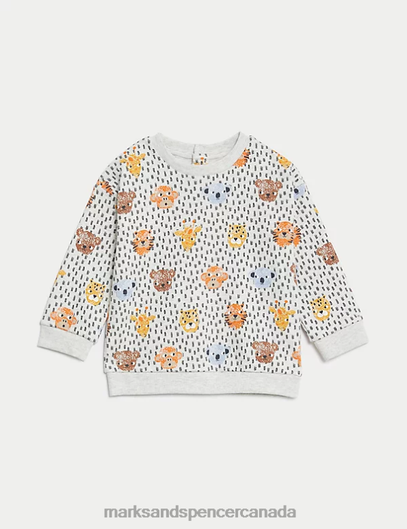 Baby Grey Marl Clothing Marks & Spencer Cotton Rich Animal Outfit 20VTD7600 - Marks and Spencer online