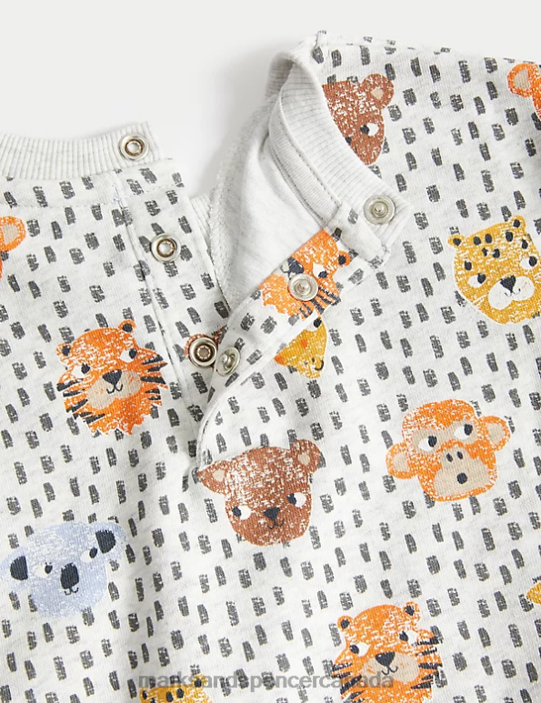 Baby Grey Marl Clothing Marks & Spencer Cotton Rich Animal Outfit 20VTD7600 - Marks and Spencer online