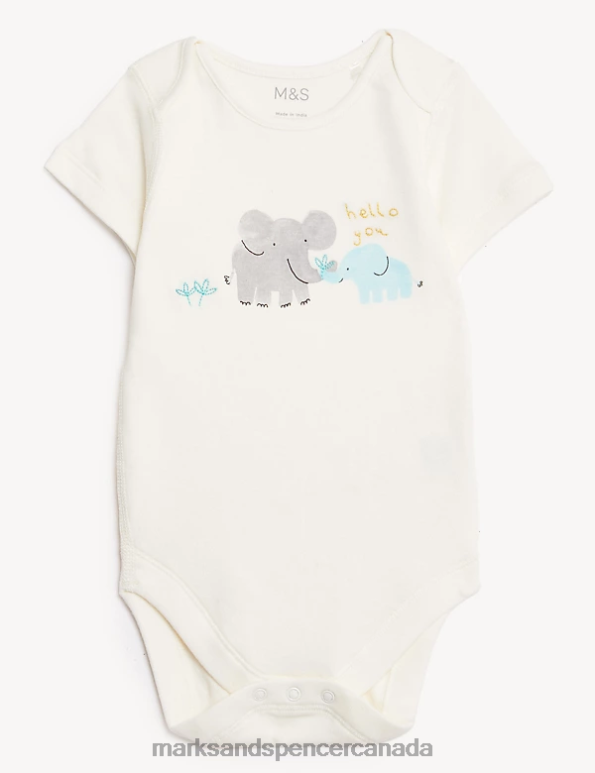 Marks and Spencer sale - Baby Ivory Mix Clothing Marks & Spencer 3pc Pure Cotton Animal Print Outfit 20VTD7557