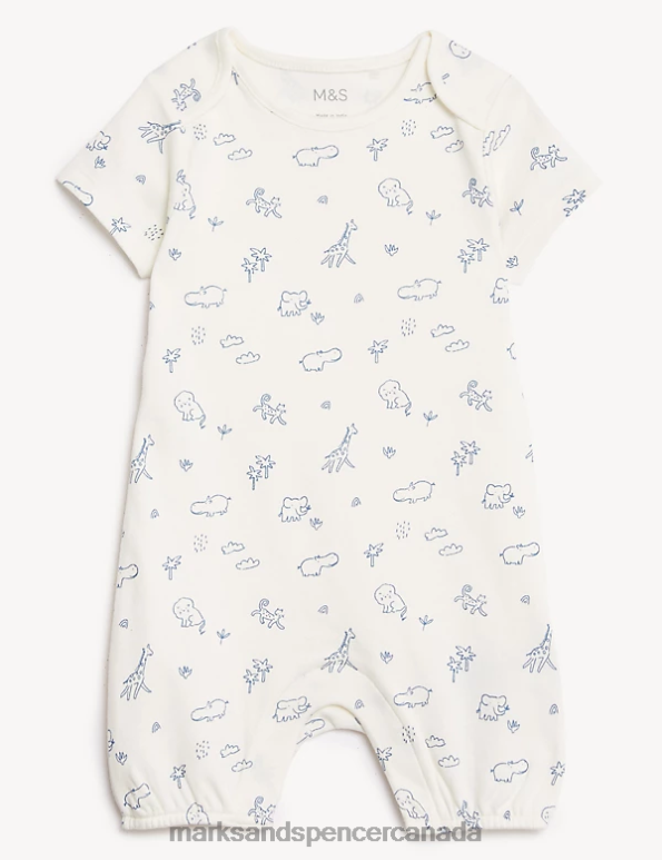 Marks and Spencer sale - Baby Ivory Mix Clothing Marks & Spencer 3pc Pure Cotton Animal Print Outfit 20VTD7557