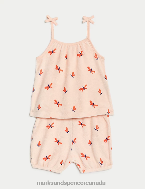 Marks and Spencer near me - Baby Light Peach Clothing Marks & Spencer 2pc Cotton Rich Butterfly Outfit 20VTD7731