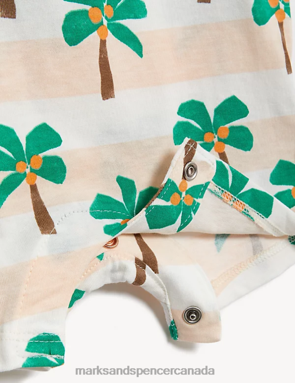 Marks and Spencer near me - Baby Light Peach Clothing Marks & Spencer Pure Cotton Palm Print Bibshort 20VTD7492
