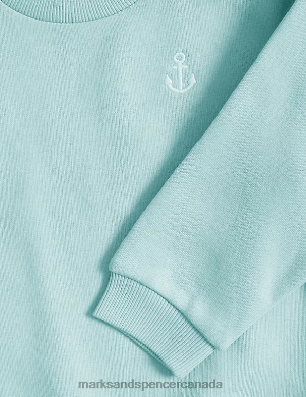 Marks and Spencer near me - Baby Light Teal Clothing Marks & Spencer 2pc Cotton Rich Sweater and Jogger Outfit 20VTD7288