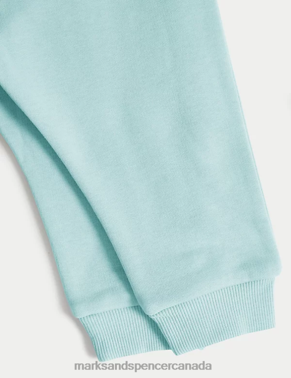 Marks and Spencer near me - Baby Light Teal Clothing Marks & Spencer 2pc Cotton Rich Sweater and Jogger Outfit 20VTD7288