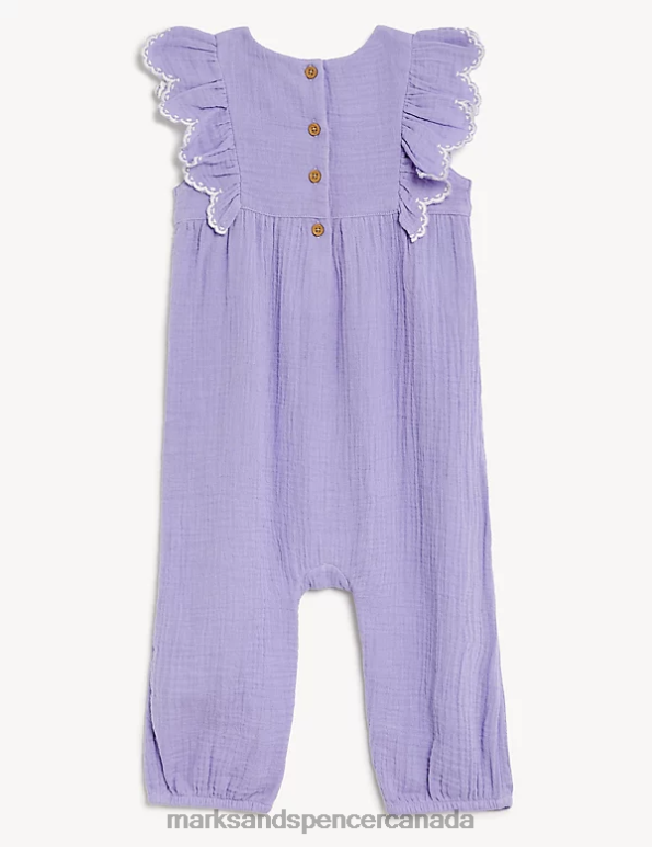 Marks and Spencer sale - Baby Lilac Clothing Marks & Spencer Pure Cotton Frill Romper 20VTD7740