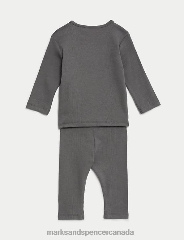 Marks and Spencer near me - Baby Medium Grey Clothing Marks & Spencer 2pc Cotton Rich Elephant Outfit 20VTD7447