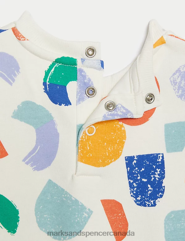 Baby Multi Clothing Marks & Spencer 2pc Cotton Rich Abstract Outfit 20VTD7311 - Marks and Spencer Canada locations