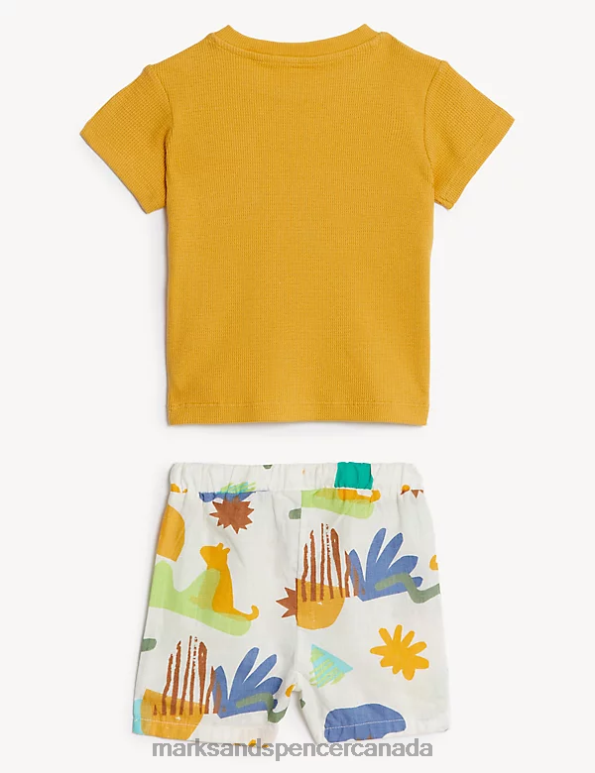 Baby Multi Clothing Marks & Spencer 2pc Cotton Rich Printed Outfit 20VTD7443 - Marks and Spencer outlet