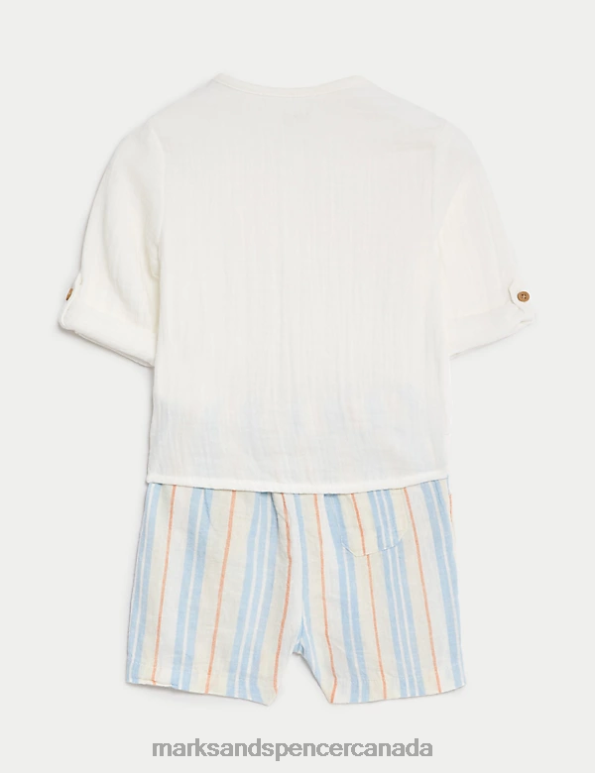 Baby Multi Clothing Marks & Spencer 2pc Cotton Rich Top & Bottom Outfit 20VTD7564 - Marks and Spencer Canada locations