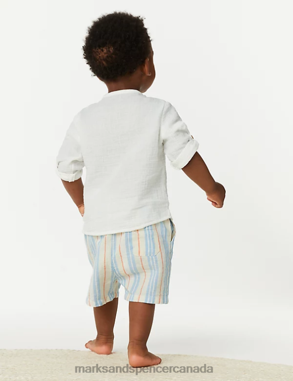 Baby Multi Clothing Marks & Spencer 2pc Cotton Rich Top & Bottom Outfit 20VTD7564 - Marks and Spencer Canada locations