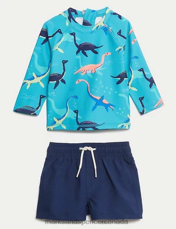 Baby Multi Clothing Marks & Spencer 2pc Dinosaur Swim Outfit 20VTD7467 - Marks and Spencer online