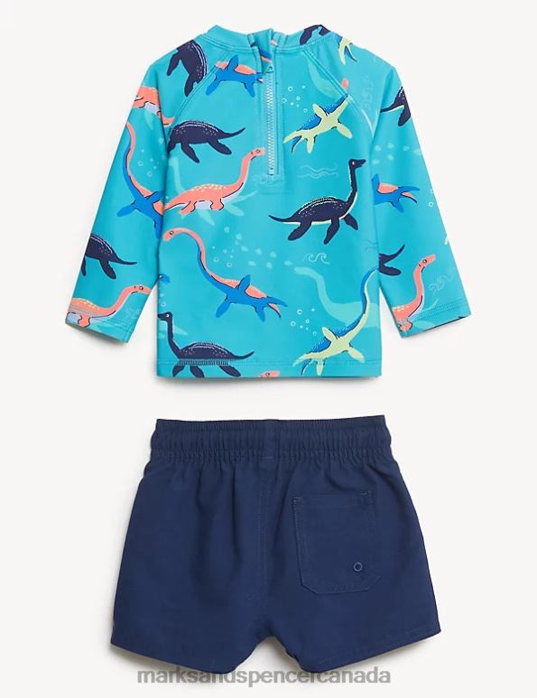 Baby Multi Clothing Marks & Spencer 2pc Dinosaur Swim Outfit 20VTD7467 - Marks and Spencer online