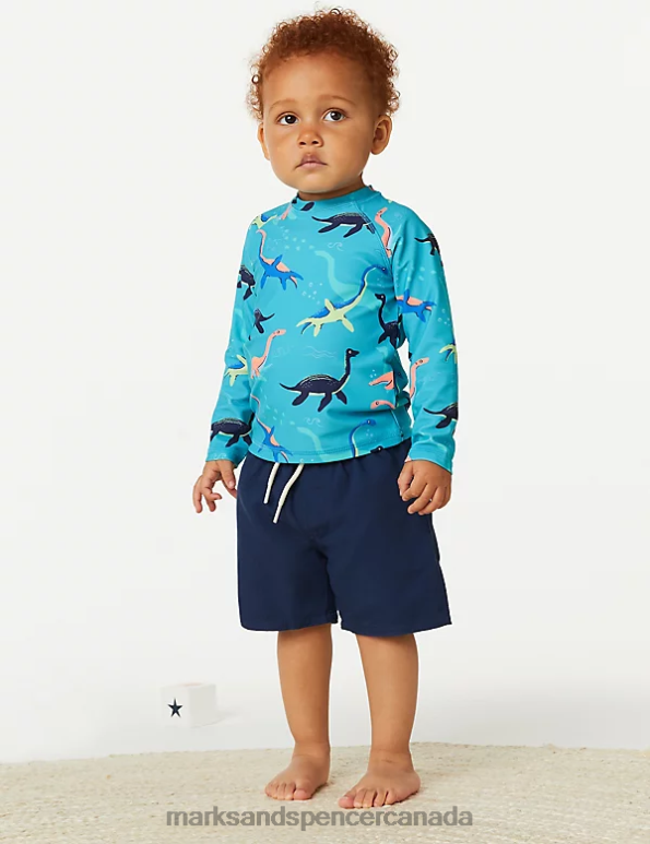 Baby Multi Clothing Marks & Spencer 2pc Dinosaur Swim Outfit 20VTD7467 - Marks and Spencer online