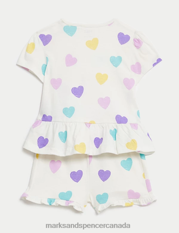 Marks and Spencer sale - Baby Multi Clothing Marks & Spencer 2pc Pure Cotton Heart Outfit 20VTD7617