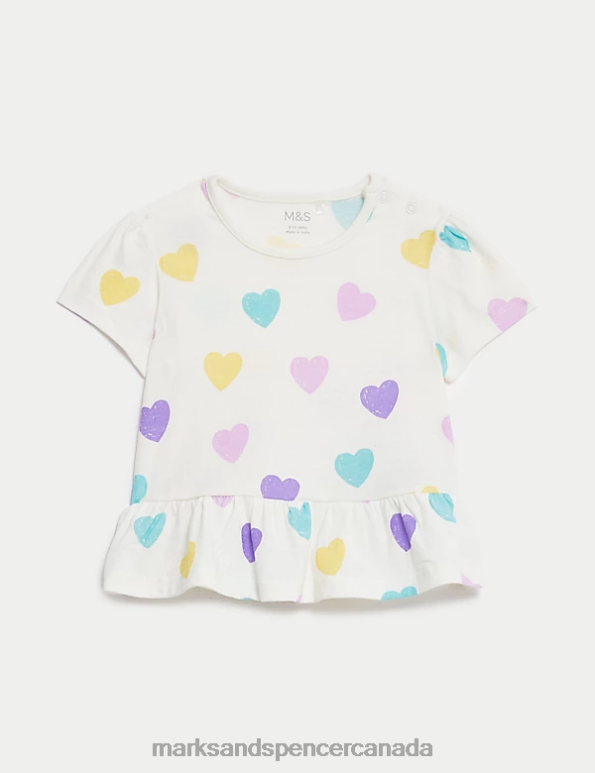 Marks and Spencer sale - Baby Multi Clothing Marks & Spencer 2pc Pure Cotton Heart Outfit 20VTD7617