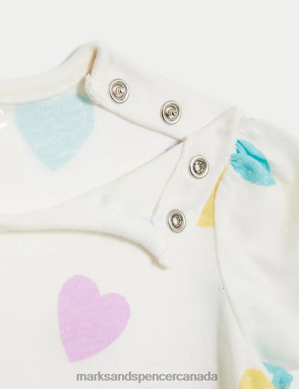 Marks and Spencer sale - Baby Multi Clothing Marks & Spencer 2pc Pure Cotton Heart Outfit 20VTD7617