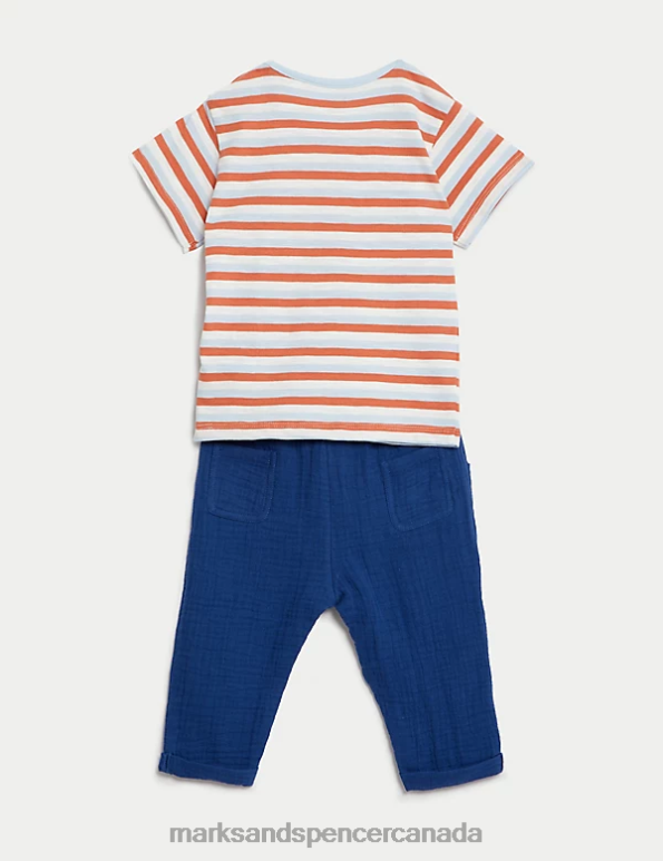 Marks and Spencer near me - Baby Multi Clothing Marks & Spencer 2pc Pure Cotton Striped Outfit 20VTD7369