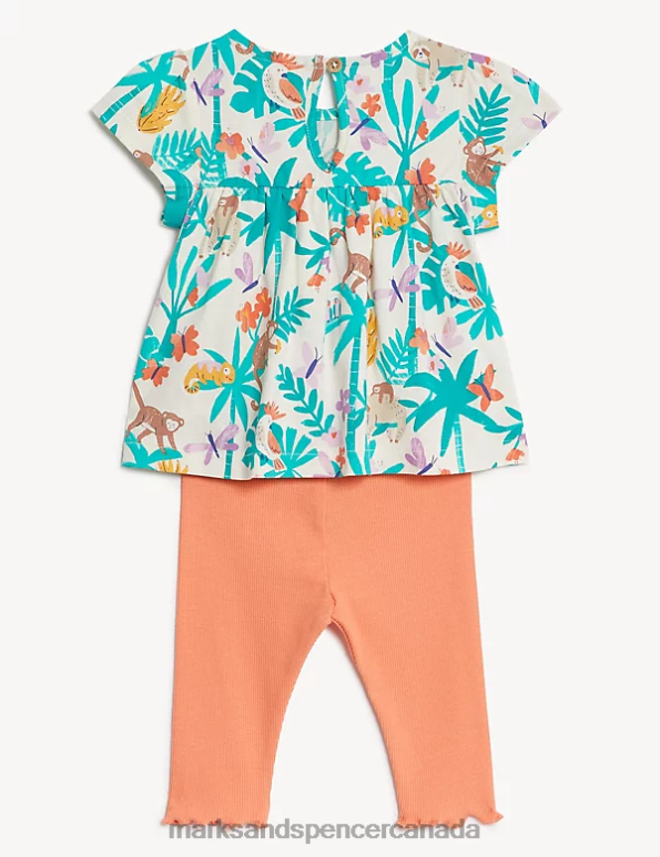 Baby Multi Clothing Marks & Spencer Cotton Rich Jungle Outfit 20VTD7707 - Marks and Spencer outlet