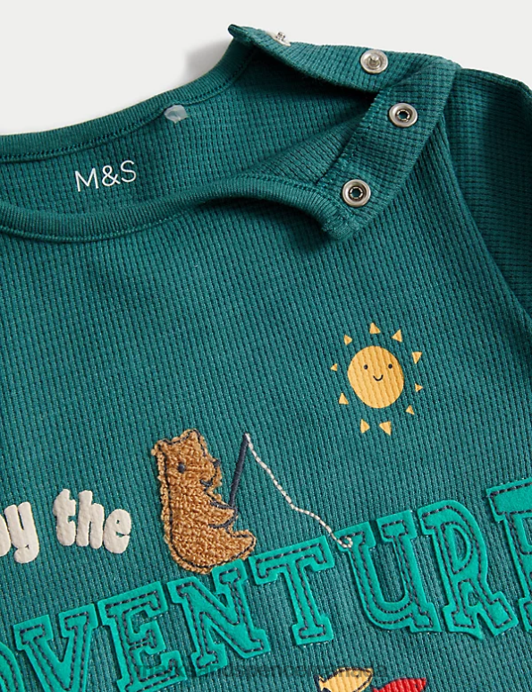 Marks and Spencer Canada - Baby Multi Clothing Marks & Spencer Cotton Rich Slogan Outfit 20VTD7364