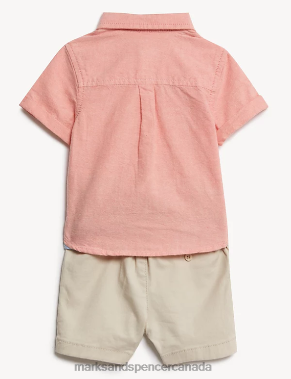 Baby Orange Mix Clothing Marks & Spencer 2pc Cotton Rich Outfit 20VTD7442 - Marks and Spencer Canada locations