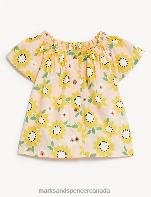 Marks and Spencer near me - Baby Peach Clothing Marks & Spencer 2pc Pure Cotton Floral Outfit 20VTD7754