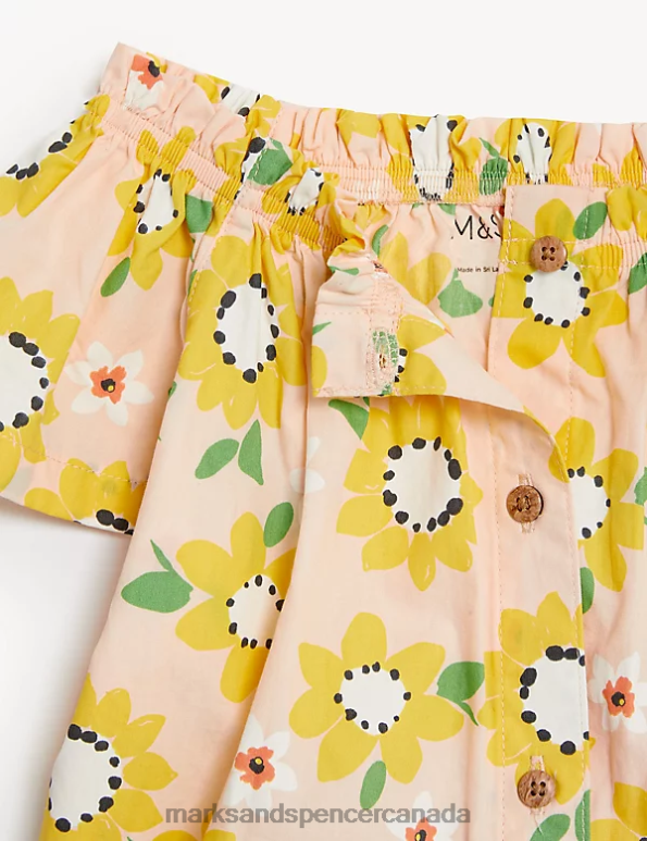 Marks and Spencer near me - Baby Peach Clothing Marks & Spencer 2pc Pure Cotton Floral Outfit 20VTD7754