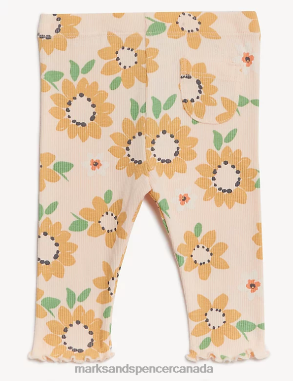 Baby Peach Mix Clothing Marks & Spencer 2pc Cotton Rich Sunflower Outfit 20VTD7699 - Marks and Spencer Canada locations
