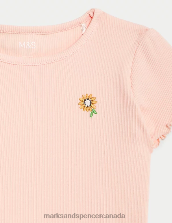 Baby Peach Mix Clothing Marks & Spencer 2pc Cotton Rich Sunflower Outfit 20VTD7726 - Marks and Spencer Canada locations