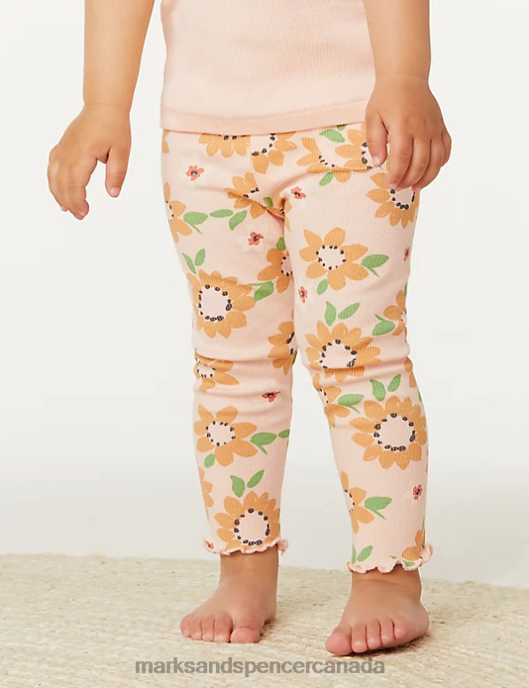 Baby Peach Mix Clothing Marks & Spencer 2pc Cotton Rich Sunflower Outfit 20VTD7726 - Marks and Spencer Canada locations