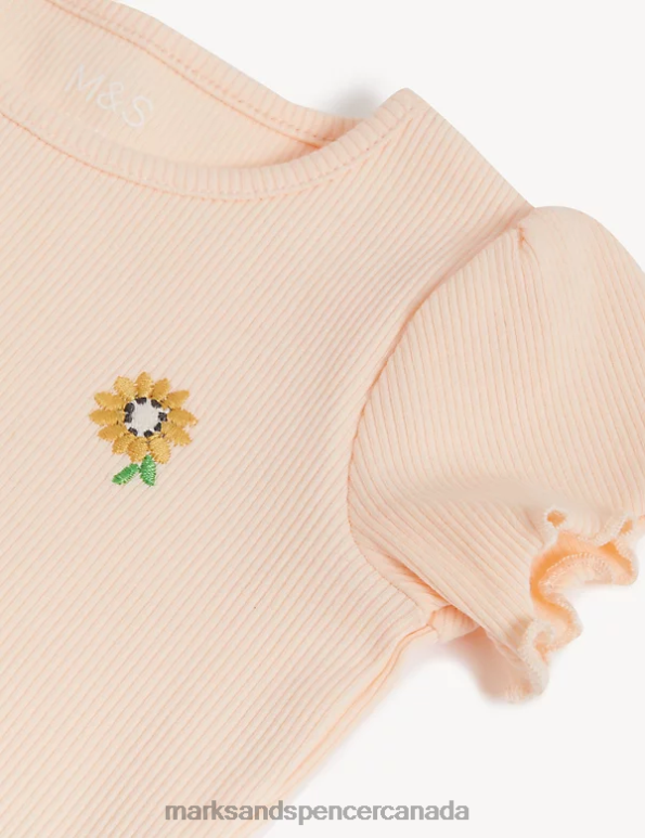 Marks and Spencer Canada - Baby Peach Mix Clothing Marks & Spencer Cotton Rich Outfit 20VTD7709