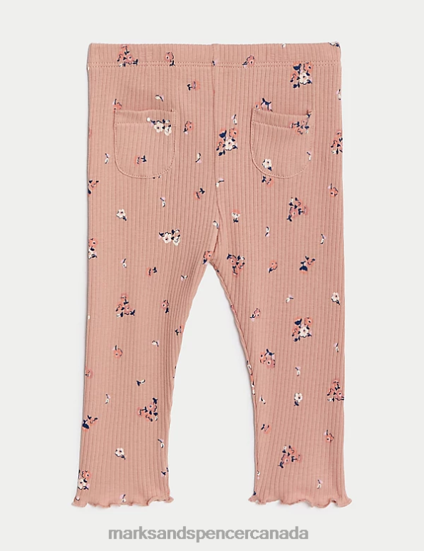 Marks and Spencer sale - Baby Pink Clothing Marks & Spencer 2pc Pure Cotton Floral Top & Bottom Outfit 20VTD7662