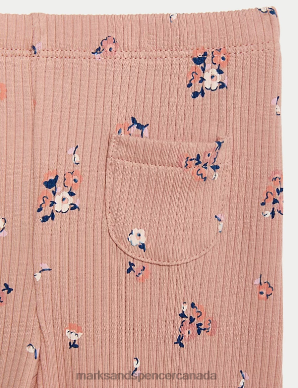 Marks and Spencer sale - Baby Pink Clothing Marks & Spencer 2pc Pure Cotton Floral Top & Bottom Outfit 20VTD7662