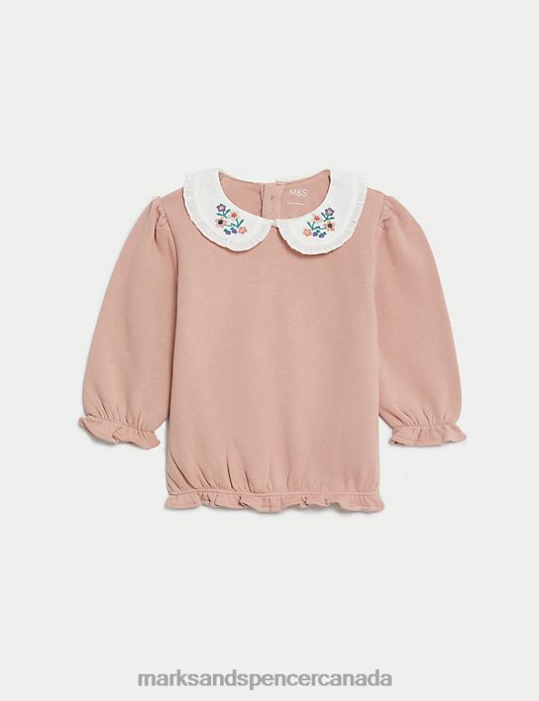 Baby Pink Mix Clothing Marks & Spencer 2pc Cotton Rich Floral Outfit 20VTD7624 - Marks and Spencer Canada locations