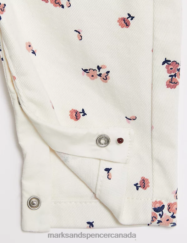 Baby Pink Mix Clothing Marks & Spencer 2pc Cotton Rich Floral Outfit 20VTD7655 - Marks and Spencer outlet