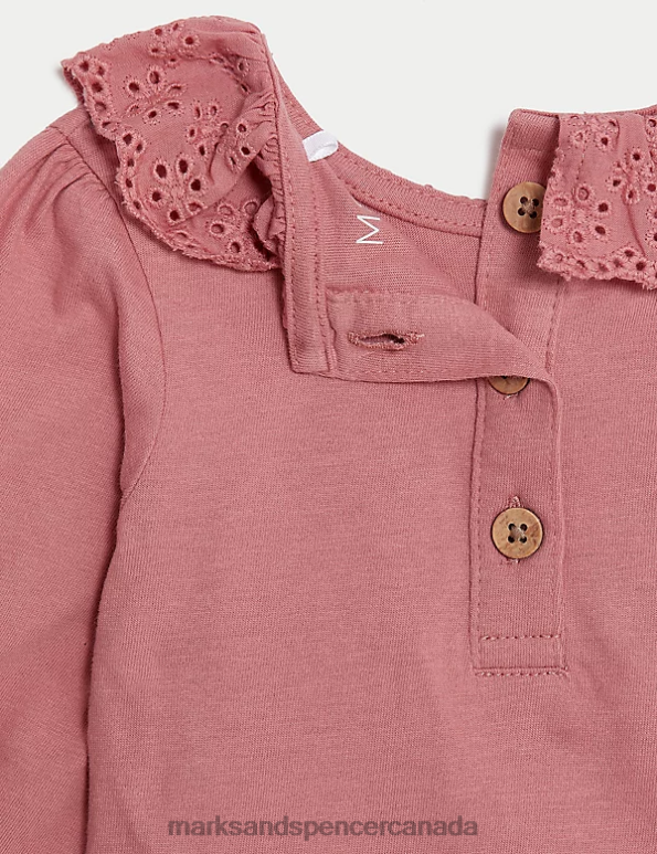 Baby Pink Mix Clothing Marks & Spencer 2pc Cotton Rich Floral Outfit 20VTD7655 - Marks and Spencer outlet