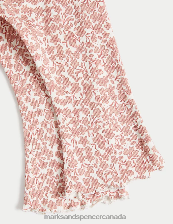 Marks and Spencer Canada - Baby Pink Mix Clothing Marks & Spencer 2pc Cotton Rich Floral Outfit 20VTD7658