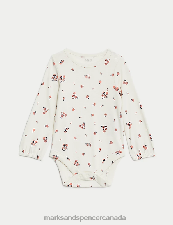 Baby Pink Mix Clothing Marks & Spencer 2pc Cotton Rich Floral Outfit 20VTD7667 - Marks and Spencer outlet